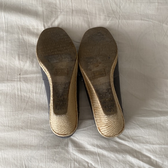 Toms calypso womens gray open toe wedge sandals heels size 8 peep toe - Picture 4 of 5